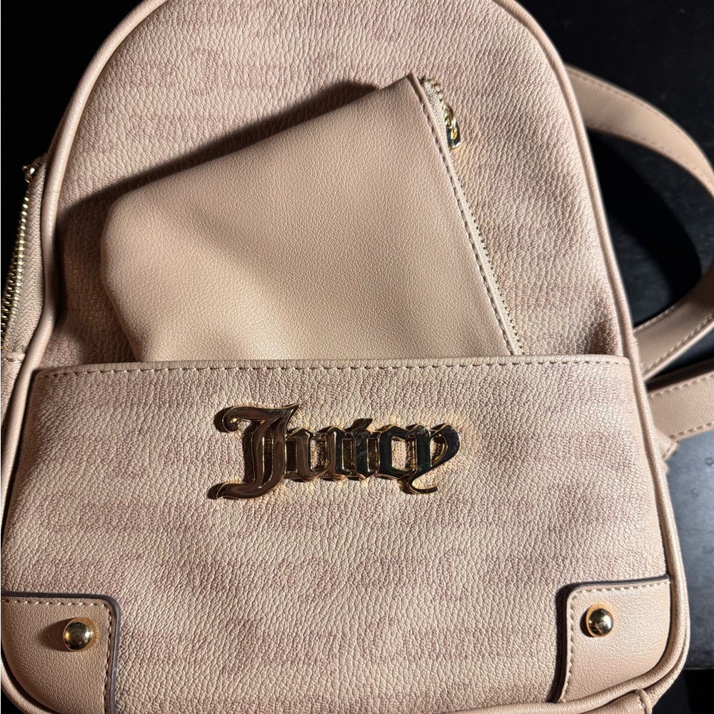 Juicy Couture Beige Backpack with Gold Accents